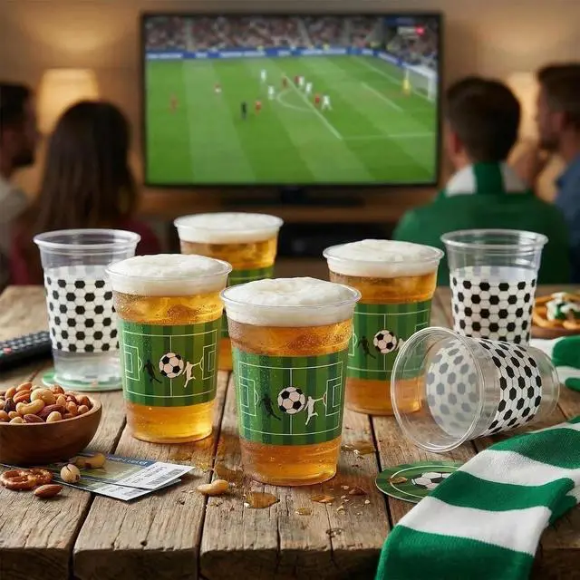 Alt view image 4 of 6 - 50 Pack Soccer Plastic Cups, 12oz Disposable Drinking Cups, Sports Game Day Birthday Party Supplies Favors Decorations (Soccer)