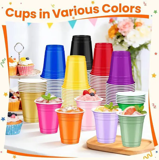 Alt view image 7 of 7 - 50 Pcs Sage Green Plastic Cups, 12 oz Disposable Cups for Party | Sage Green Party Cups, Drinking Cups for Baby Showers, Easter Parties, Weddings, Bridal Showers, Birthday, Picnic, and BBQ