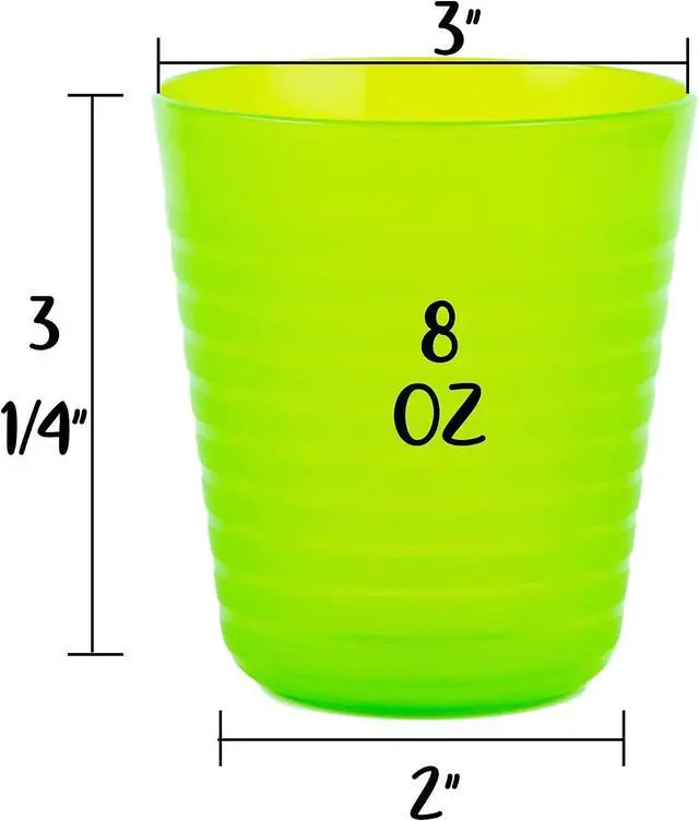 Alt view image 7 of 7 - Kids Plastic Dinnerware Set of 6 Multi Color Cups/Tumblers - Reusable, BPA-Free, Dishwasher Safe and Microwaveable