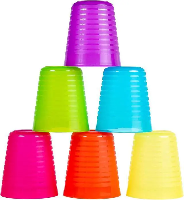 Alt view image 5 of 7 - Kids Plastic Dinnerware Set of 6 Multi Color Cups/Tumblers - Reusable, BPA-Free, Dishwasher Safe and Microwaveable