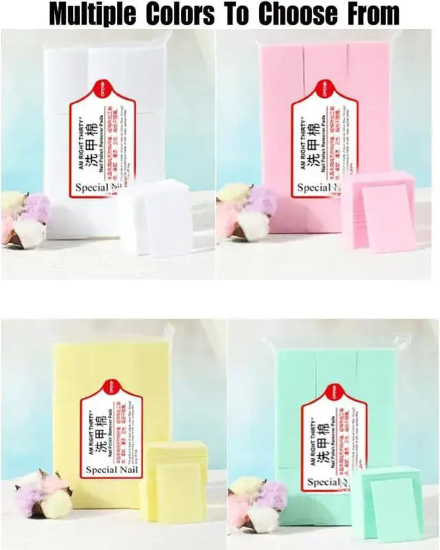 Alt view image 5 of 7 - Lint Free Nail Cotton Pads -540 PCS Non-Woven Fabric Nail Cleaning Pads,Polish Removers Cotton Pads Eyelash Extension Glue Cleaning Wipes,WipesNail Art (White-A)