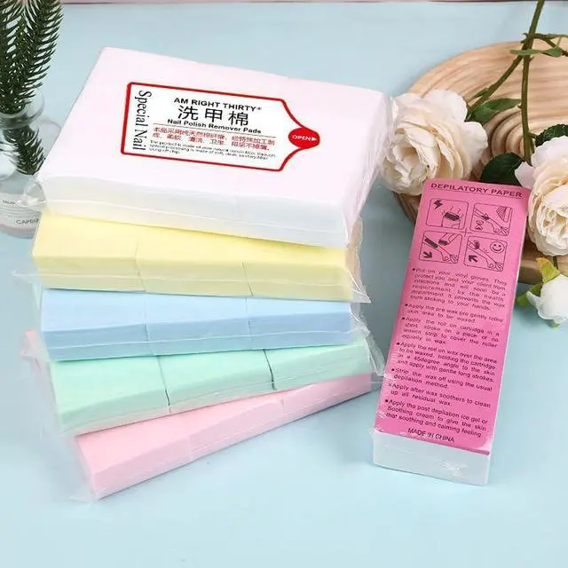 Alt view image 7 of 7 - Lint Free Nail Cotton Pads -540 PCS Non-Woven Fabric Nail Cleaning Pads,Polish Removers Cotton Pads Eyelash Extension Glue Cleaning Wipes,WipesNail Art (White-A)