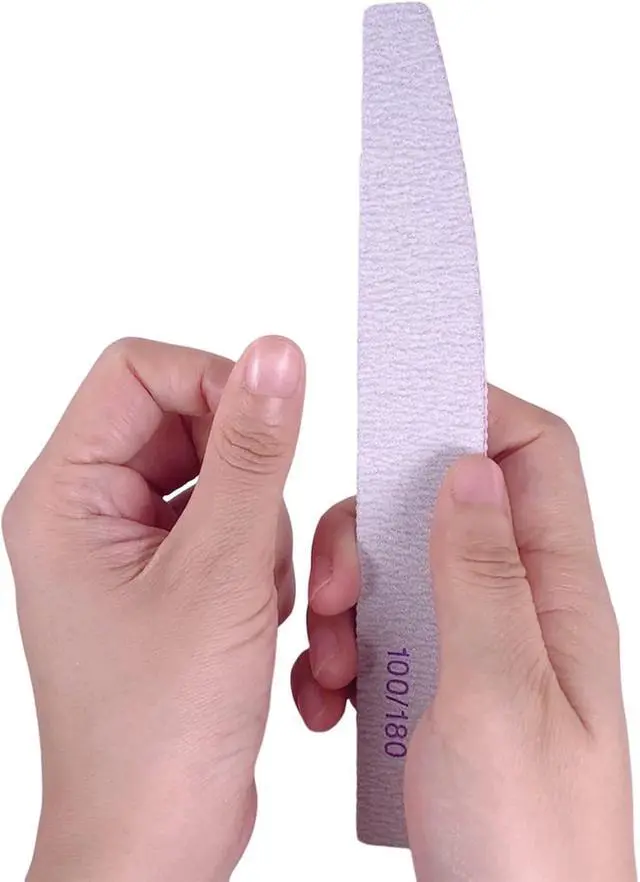 Alt view image 5 of 7 - Nail Files (25 Pcs), 100/180 Grit Nail File Emery Board Bulk for Acrylic Nails and Natural Nails, Limas para Unas Acrilicas Profesional Pack Filers for Gel Nail Double Sided Manicure Curved Gray