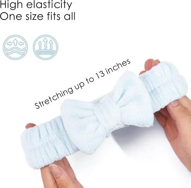 Alt view image 5 of 5 - Ayesha Spa Headband and Wristband Set for Washing Face Skincare Makeup | soft &Ultra-absorbent| Non-Slip for Beauty Routines | Great Skin Care Gifts for Women | blue set