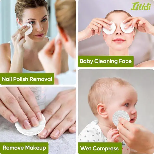 Alt view image 6 of 7 - Boxed 300-Count Embossed Cotton Rounds 3 Unique Patterns, Lint-Free, Dual-Sided, Soft & Durable, Ideal for Makeup Removal, Skincare, Nail Polish, and Baby Care