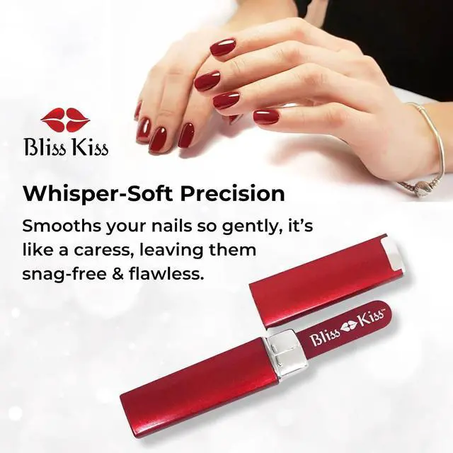Alt view image 6 of 7 - Bliss Kiss Simply Crystal Czech Glass Nail File, Small, with Case | Small Gentle Files for Natural Nails, Durable Manicure Tool, Perfect Travel Size, Washable