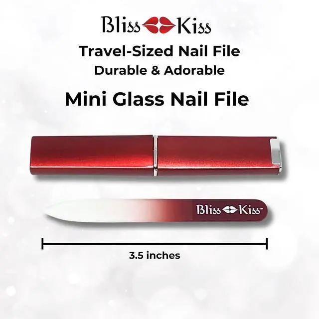 Alt view image 7 of 7 - Bliss Kiss Simply Crystal Czech Glass Nail File, Small, with Case | Small Gentle Files for Natural Nails, Durable Manicure Tool, Perfect Travel Size, Washable