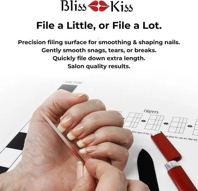 Alt view image 4 of 7 - Bliss Kiss Simply Crystal Czech Glass Nail File, Small, with Case | Small Gentle Files for Natural Nails, Durable Manicure Tool, Perfect Travel Size, Washable