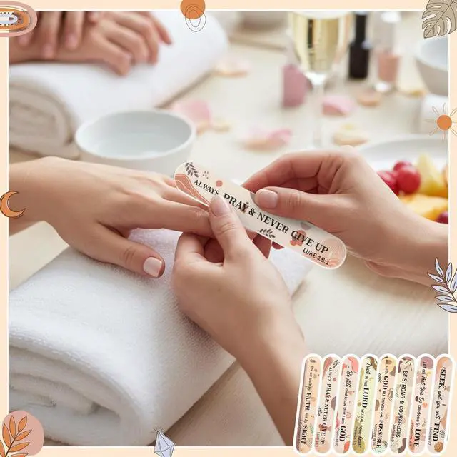Alt view image 3 of 7 - H1vojoxo Church Bible Verse Nail Files - 48pcs Christian Gifts for Women Bulk Boho Scripture Double Sided Emery Boards for Christian Religious Women Employee Appreciation Teacher Coworkers Staff Gifts