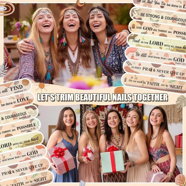 Alt view image 6 of 7 - H1vojoxo Church Bible Verse Nail Files - 48pcs Christian Gifts for Women Bulk Boho Scripture Double Sided Emery Boards for Christian Religious Women Employee Appreciation Teacher Coworkers Staff Gifts