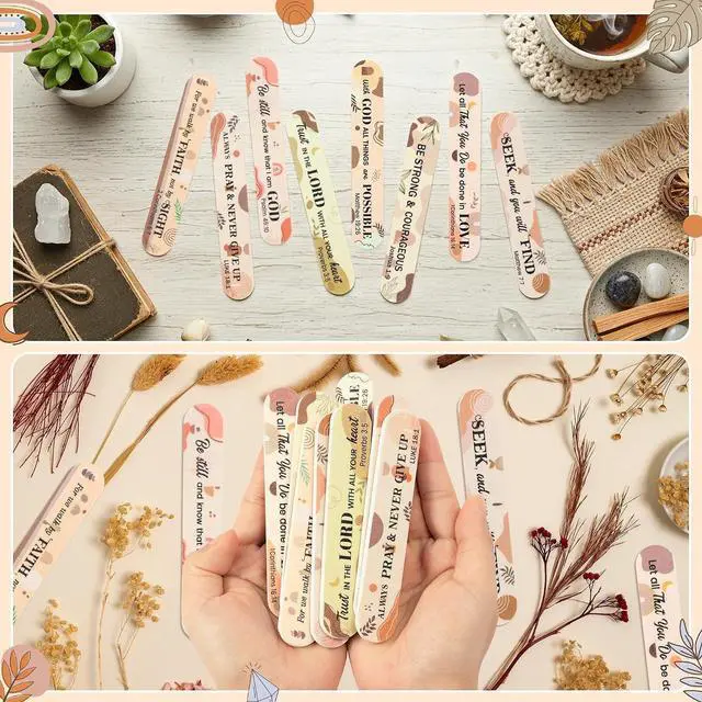 Alt view image 4 of 7 - H1vojoxo Church Bible Verse Nail Files - 48pcs Christian Gifts for Women Bulk Boho Scripture Double Sided Emery Boards for Christian Religious Women Employee Appreciation Teacher Coworkers Staff Gifts