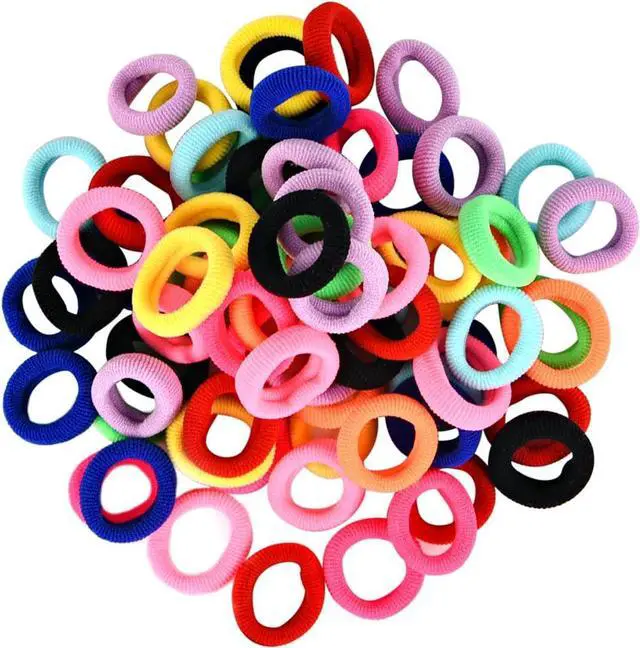 Main image of Baby Hair Ties for Girls Toddler Kids Elastics Hair Bands Soft No Damage | 12 Colors 120 Pcs Seamless Small Rubber Bands Ponytail Holders