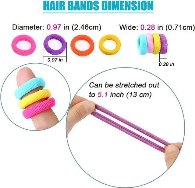 Alt view image 4 of 7 - Baby Hair Ties for Girls Toddler Kids Elastics Hair Bands Soft No Damage | 12 Colors 120 Pcs Seamless Small Rubber Bands Ponytail Holders