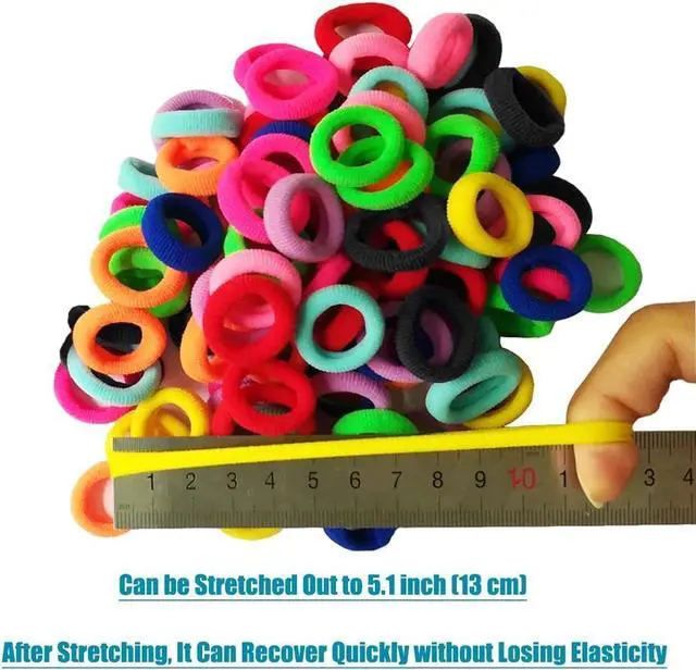 Alt view image 7 of 7 - Baby Hair Ties for Girls Toddler Kids Elastics Hair Bands Soft No Damage | 12 Colors 120 Pcs Seamless Small Rubber Bands Ponytail Holders