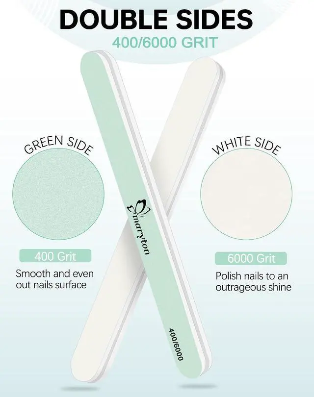 Alt view image 3 of 7 - Maryton Nail Buffer 10PCS - Salon Shine for Natural Nails, 400 6000 Grit | Dual Sided Shine Kit, 7-Day Shine Lasts, Smooth and Buff to Glossy without Polish, Reusable, Manicure & Pedicure