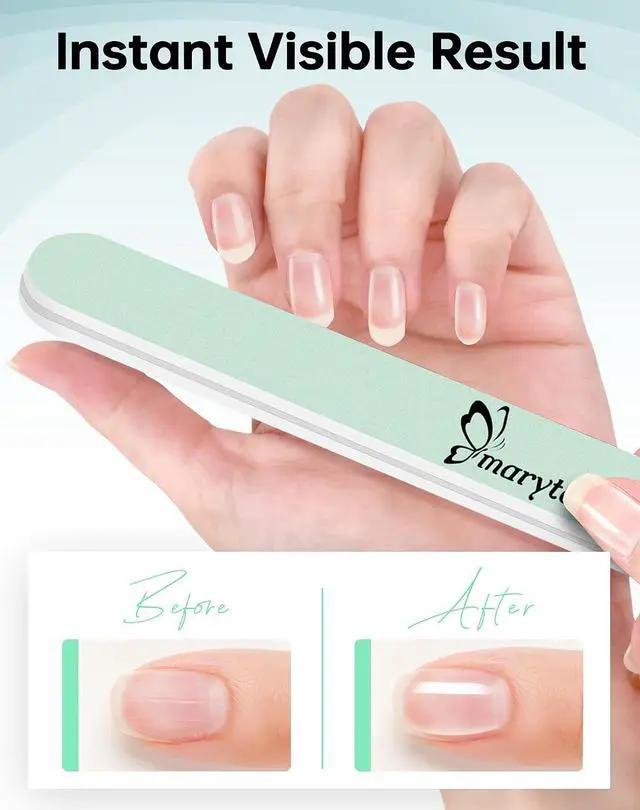 Alt view image 4 of 7 - Maryton Nail Buffer 10PCS - Salon Shine for Natural Nails, 400 6000 Grit | Dual Sided Shine Kit, 7-Day Shine Lasts, Smooth and Buff to Glossy without Polish, Reusable, Manicure & Pedicure