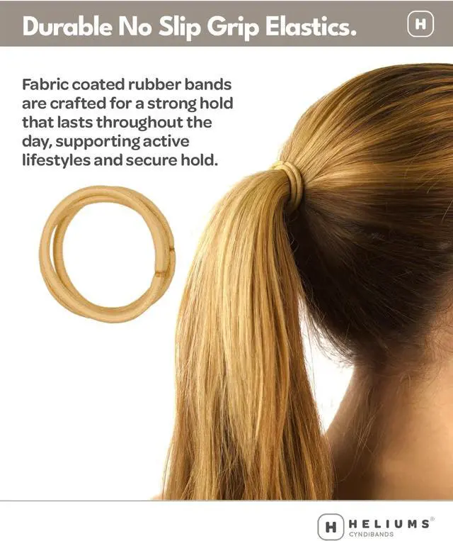 Alt view image 7 of 7 - Cyndibands Elastic Hair Ties Light Brown - No Damage 4mm Ponytail Holders for Women & Kids, 24-Pack Hair Elastics in Neutral Colors
