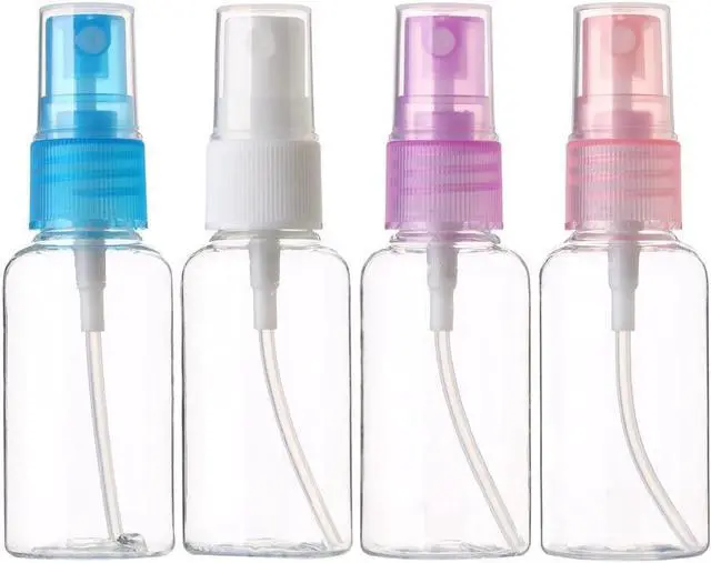 Main image of SINIDE Spray Bottles 30 ml/1 oz, 4 Pack Clear Empty Fine Mist Plastic Mini Travel Bottle Set, Portable Refillable Makeup Sprayer Containers for Perfume, Liquids, Aromatherapy, Small Size