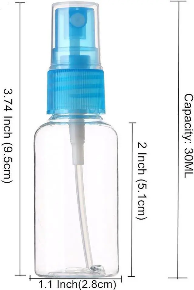 Alt view image 2 of 7 - SINIDE Spray Bottles 30 ml/1 oz, 4 Pack Clear Empty Fine Mist Plastic Mini Travel Bottle Set, Portable Refillable Makeup Sprayer Containers for Perfume, Liquids, Aromatherapy, Small Size