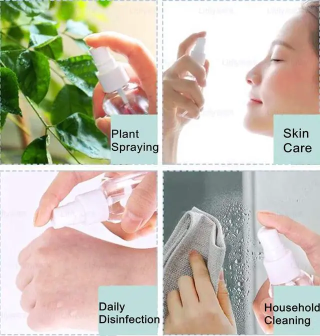 Alt view image 5 of 7 - SINIDE Spray Bottles 30 ml/1 oz, 4 Pack Clear Empty Fine Mist Plastic Mini Travel Bottle Set, Portable Refillable Makeup Sprayer Containers for Perfume, Liquids, Aromatherapy, Small Size