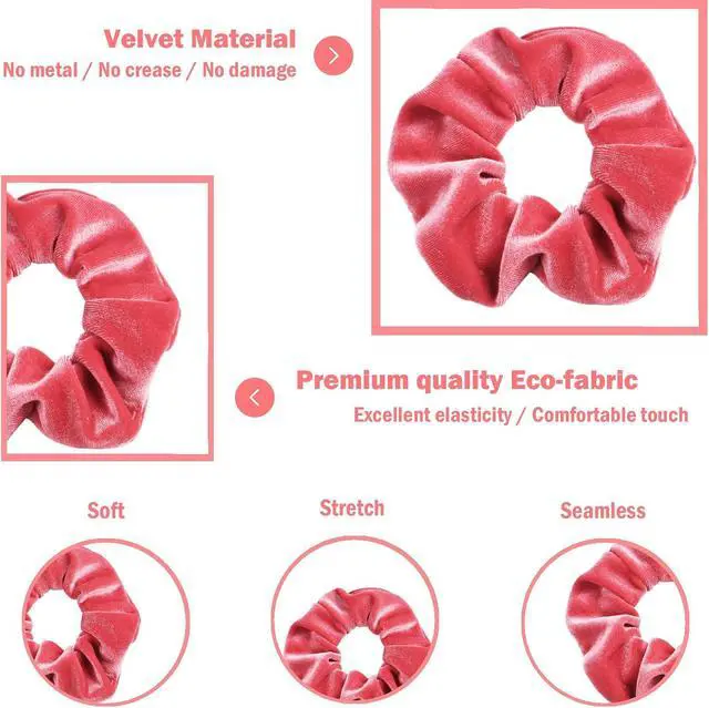 Alt view image 2 of 7 - IVARYSS Scrunchies for Girls, 12 Pcs Velvet Scrunchies for Hair, Soft Ponytail Holder, Cute Colors Elastic Hair Bands for Teens and Women