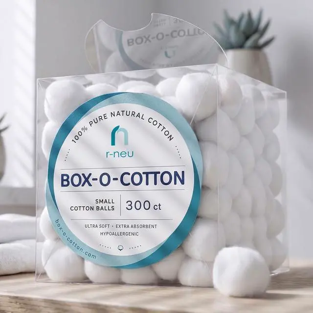 Alt view image 5 of 7 - R-Neu Box-O-Cotton, 300 Small Cotton Balls in a Box (300 Count)