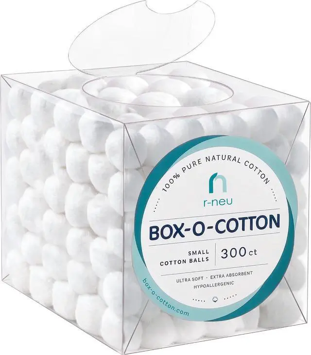 Main image of R-Neu Box-O-Cotton, 300 Small Cotton Balls in a Box (300 Count)