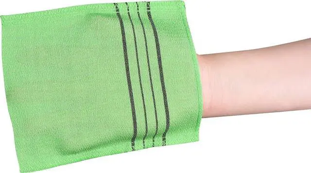Alt view image 3 of 7 - Quality Korean Bath Exfoliating Washcloth Body Scrub Towels. Made in Korea (Green, 3 Pcs)