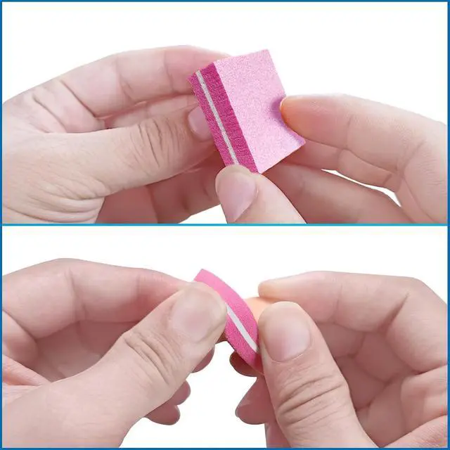 Alt view image 3 of 7 - 80/80 Grit Nail Buffers (50 Pack), Mini Nail Buffer Block Nail Files for Acrylic Nails and Natural Nails, Coarse Nail Buffer Blocks Bulk Buffing for Nail Buff Professional Manicure File Set Pink