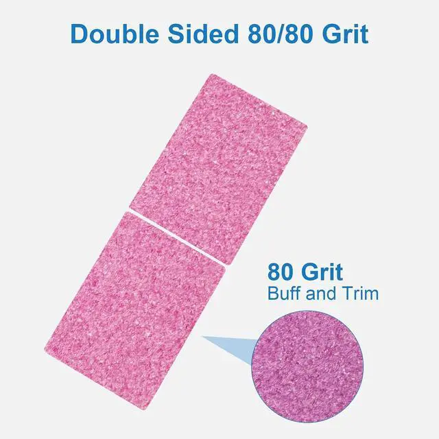Alt view image 4 of 7 - 80/80 Grit Nail Buffers (50 Pack), Mini Nail Buffer Block Nail Files for Acrylic Nails and Natural Nails, Coarse Nail Buffer Blocks Bulk Buffing for Nail Buff Professional Manicure File Set Pink