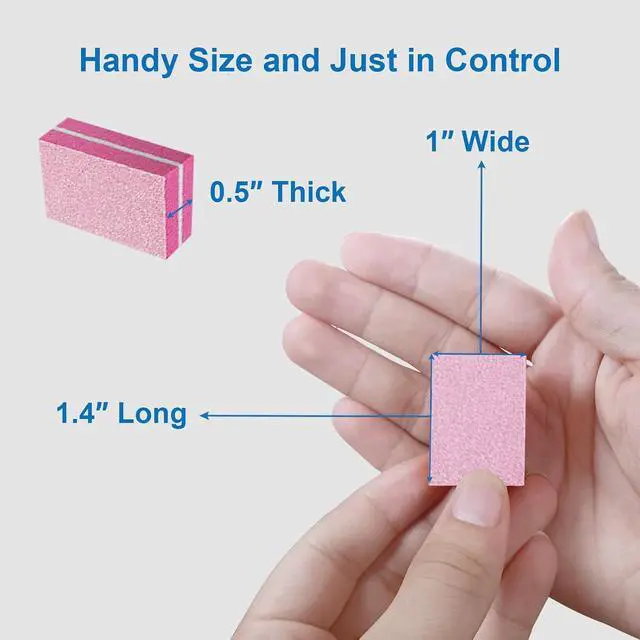Alt view image 7 of 7 - 80/80 Grit Nail Buffers (50 Pack), Mini Nail Buffer Block Nail Files for Acrylic Nails and Natural Nails, Coarse Nail Buffer Blocks Bulk Buffing for Nail Buff Professional Manicure File Set Pink
