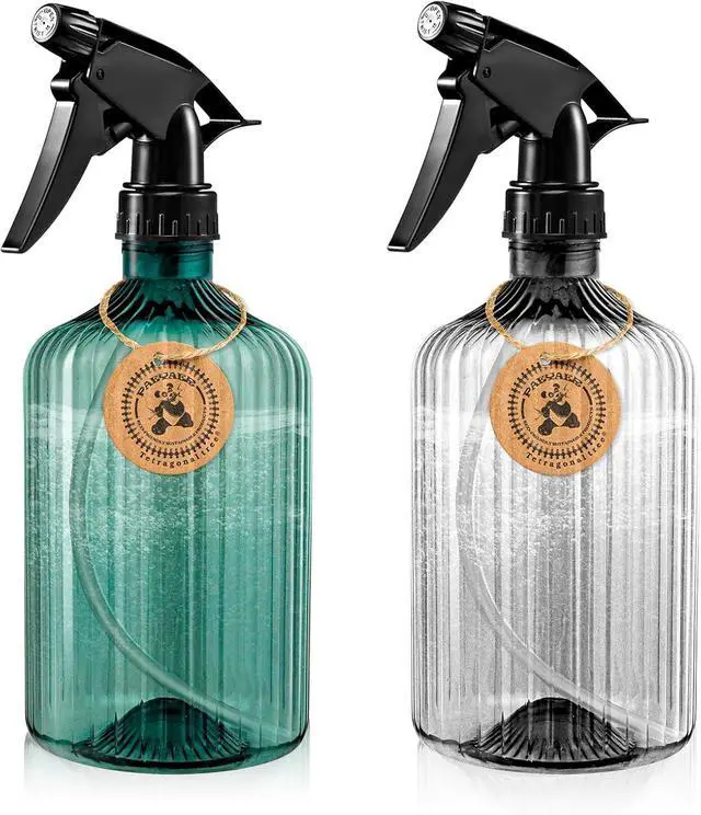 Main image of 2 Pcs Spray Bottles, 18 oz Empty Water Spray Bottles, Plastic Reusable Adjustable Mist Sprayer Squirt Bottles Containers Refillable for Cleaning Solutions, Gardening, Plants