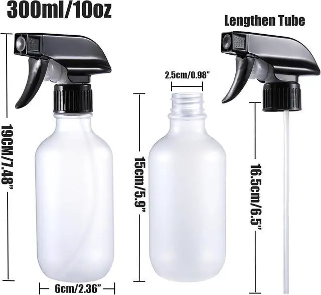 Alt view image 2 of 6 - Spray Bottles 2 Pack 10 oz Refillable Plastic Squirt Bottle for Liquid | Fine Mist Water Spray Bottle with Adjustable Stream Nozzle BPA-free Spray Bottle for Hair, Plant, Cleaning, Pet Training