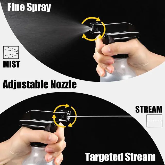 Alt view image 3 of 6 - Spray Bottles 2 Pack 10 oz Refillable Plastic Squirt Bottle for Liquid | Fine Mist Water Spray Bottle with Adjustable Stream Nozzle BPA-free Spray Bottle for Hair, Plant, Cleaning, Pet Training