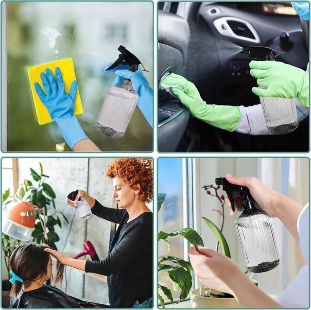 Alt view image 7 of 7 - 2 Pcs Spray Bottles, 18 oz Empty Water Spray Bottles, Plastic Reusable Adjustable Mist Sprayer Squirt Bottles Containers Refillable for Cleaning Solutions, Gardening, Plants