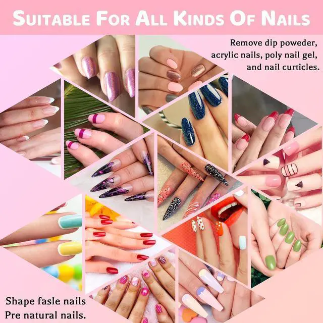 Alt view image 6 of 6 - Professional Nail Files, Emery Board Nail File for Natural Nails 100/180/240 Grit Nail Files for Acrylic Nails 12pcs Fine Grit Nail File Manicure Tools Coarse Fingernail Files (180/240 Grit)