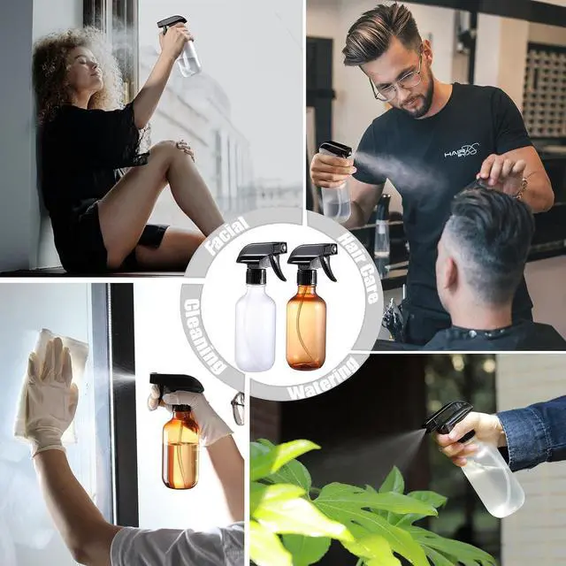 Alt view image 5 of 6 - Spray Bottles 2 Pack 10 oz Refillable Plastic Squirt Bottle for Liquid | Fine Mist Water Spray Bottle with Adjustable Stream Nozzle BPA-free Spray Bottle for Hair, Plant, Cleaning, Pet Training