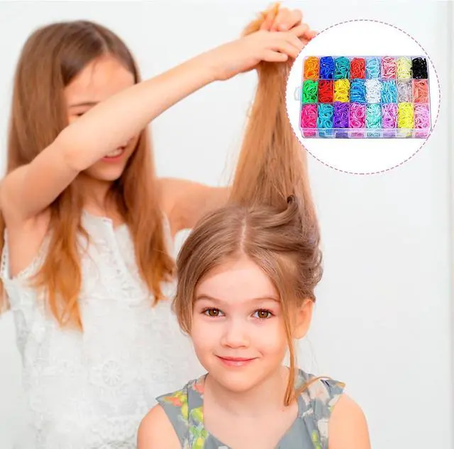 Alt view image 6 of 7 - 2000 Pcs Elastic Hair Rubber Bands for Girls, 24 Colors Small Girl Hair Ties Baby Hair Ties Elastic Rubber Bands with Hair Loop Styling Tool Hair Accessories for Toddler Baby Girl Hair
