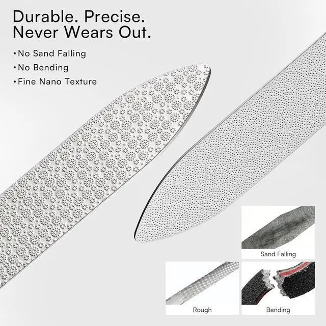 Alt view image 3 of 7 - Makartt Metal Nail File for Natural Nails: Stainless Steel File, 1PC | Dual-Sided Coarse & Fine Grinding Surface, Precision, Durable, Nail Care Tool with Leather Case, for Women & Men