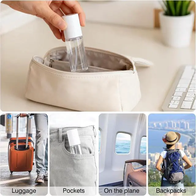 Alt view image 7 of 7 - Boenoea Small Spray Bottle,Travel Spray Bottles Plastic Portable Refillable Empty Bottles for Outgoing - Leak Proof - Clear