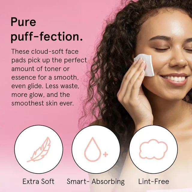 Alt view image 2 of 7 - grace & stella Face Pads for Toner, Essence, and DIY Mask (100 Count) | Soft, Lint-Free Makeup Remover Pads - Durable Facial Pad for Skincare - Vegan, Cruelty-Free