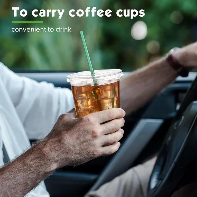 Alt view image 6 of 6 - Baderke 25 Sets Clear Plastic Cups with Lids and Straws Disposable Plastic Iced Coffee Cups for Cold Beverage Juice Smoothie Coffee and Party Catering (16 oz)