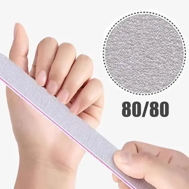 Alt view image 2 of 6 - 21 Pcs Nail File 80/80 Grit Nail File,Gray Double Sided Emery Boards | Professional Nail Files for Natural and Acrylic Nails