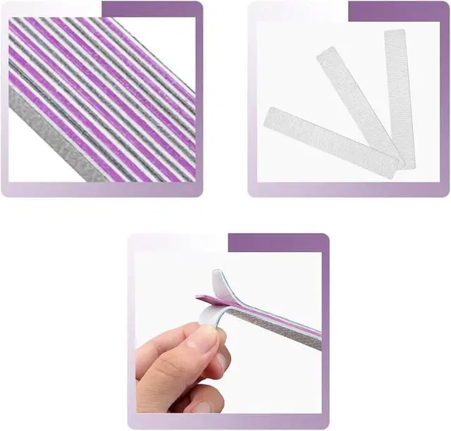 Alt view image 4 of 6 - 21 Pcs Nail File 80/80 Grit Nail File,Gray Double Sided Emery Boards | Professional Nail Files for Natural and Acrylic Nails