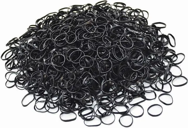 Main image of Black Hair Ties Elastic Hair Bands,400pcs Mini Hair Rubber Bands Soft Hair Elastics Ties for Kids Girls
