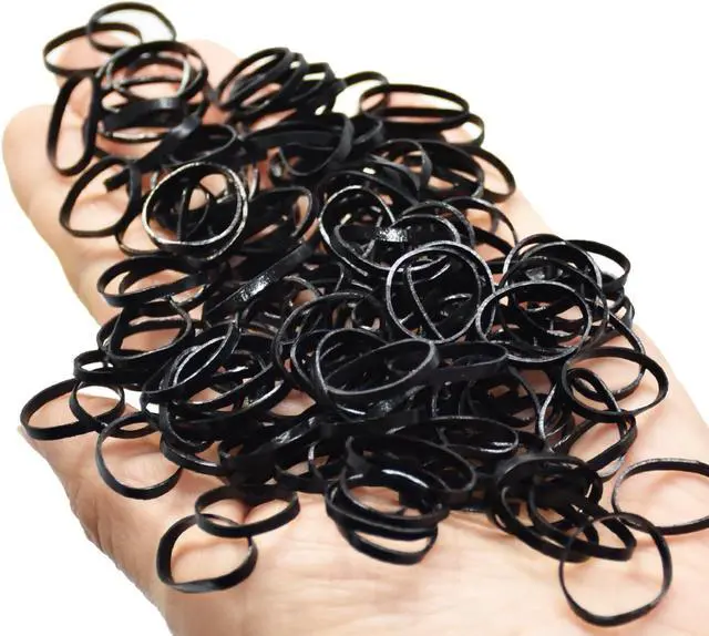 Alt view image 5 of 5 - Black Hair Ties Elastic Hair Bands,400pcs Mini Hair Rubber Bands Soft Hair Elastics Ties for Kids Girls