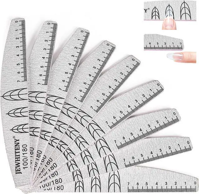 Main image of JEWHITENY 9 PCS Nail File Set: 100/180 Grit Emery Boards Dual-Sided Nail File for Natural Nails and Acrylic Nails,Washable and Reusable Multi-Grit Manicure Kit for Beginners & Professionals