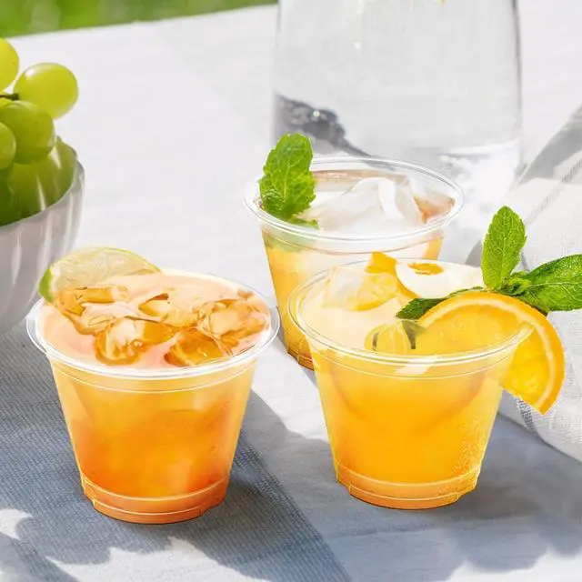 Alt view image 7 of 7 - Dealusy 100 Pack 9 oz Clear Plastic Cups | Sturdy & Food Safe Disposable Plastic Cups for Wine Cocktail Punch