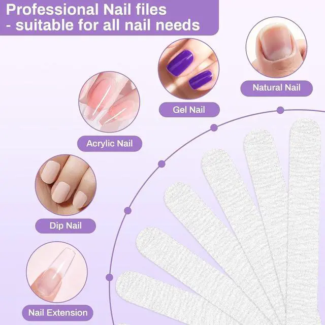 Alt view image 5 of 7 - 14pc Nail Files 100/180 Grit - Double Sided Emery Board Natural Nail | Professional Limas Para Uñas Acrylic Gel Nail, Manicure Filer Tool for Home Salon Use, Nail Shaper, Tech, Art, Prep Supplies