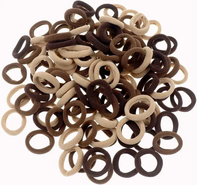 Alt view image 2 of 5 - 100 Pack Nylon Small Hair Ties Seamless Ponytail Holder Toddlers Baby Girls' Hair Elastics
